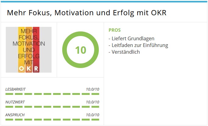 Daiyû Steiner, André; Mehr Fokus, Motivation und Erfolg mit OKR